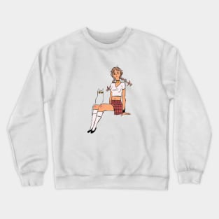 cat girl Crewneck Sweatshirt